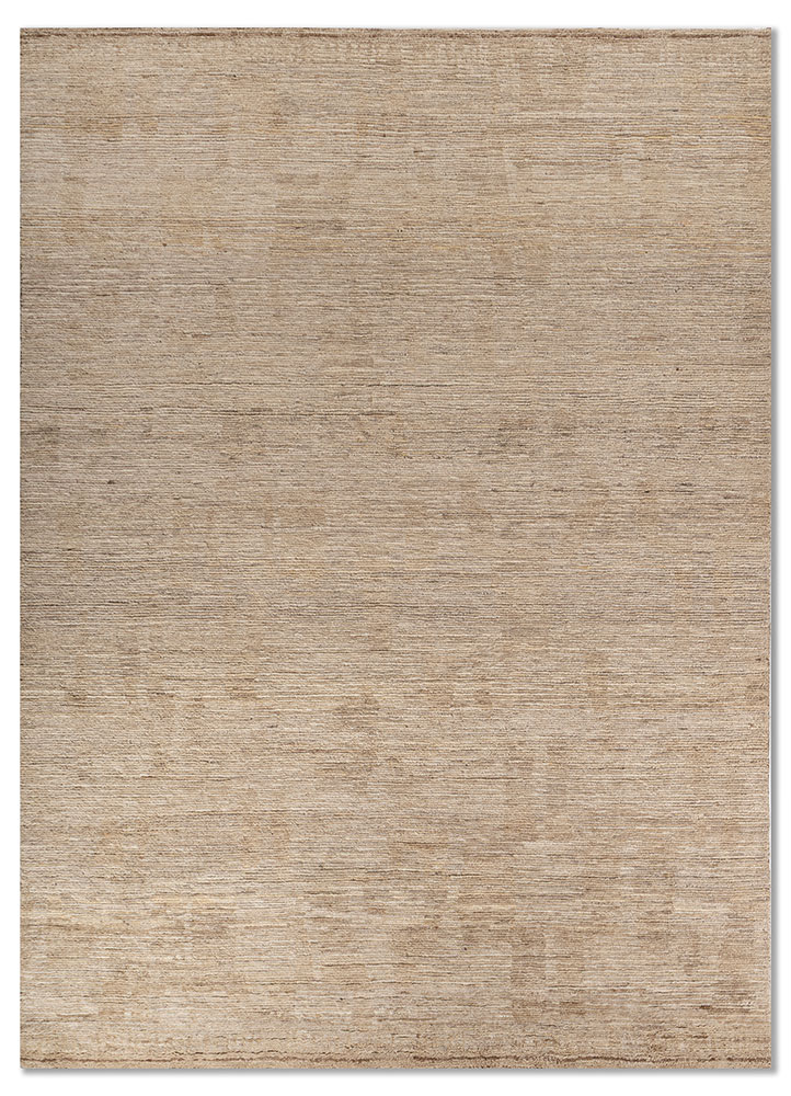 manifest beige and brown wool hand knotted Rug - HeadShot