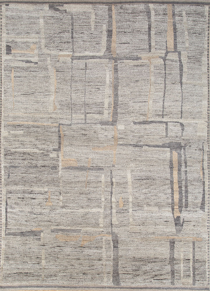 manifest grey and black wool hand knotted Rug - HeadShot