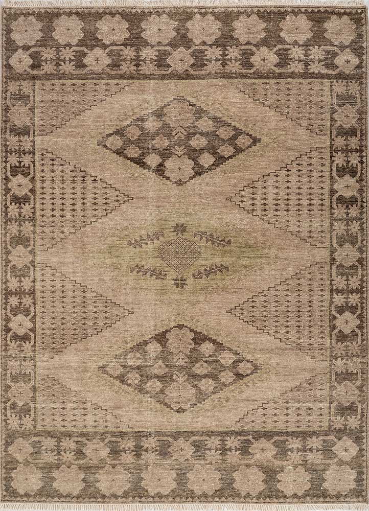 erbe green wool hand knotted Rug - HeadShot