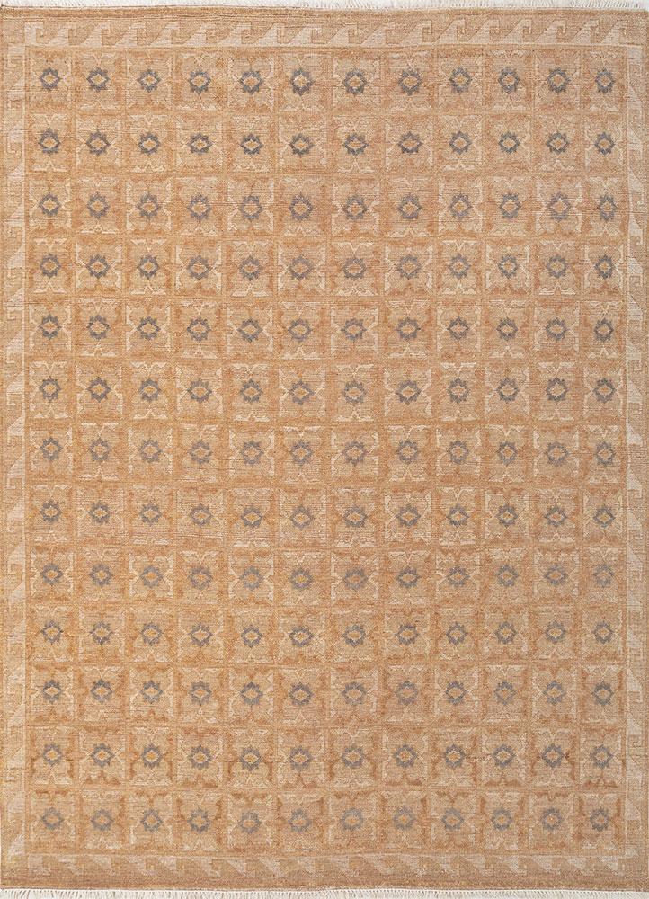 erbe red and orange wool hand knotted Rug - HeadShot