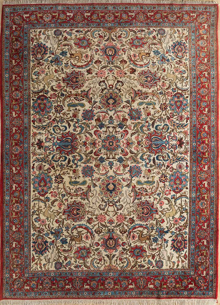 aalam gold wool hand knotted Rug - HeadShot