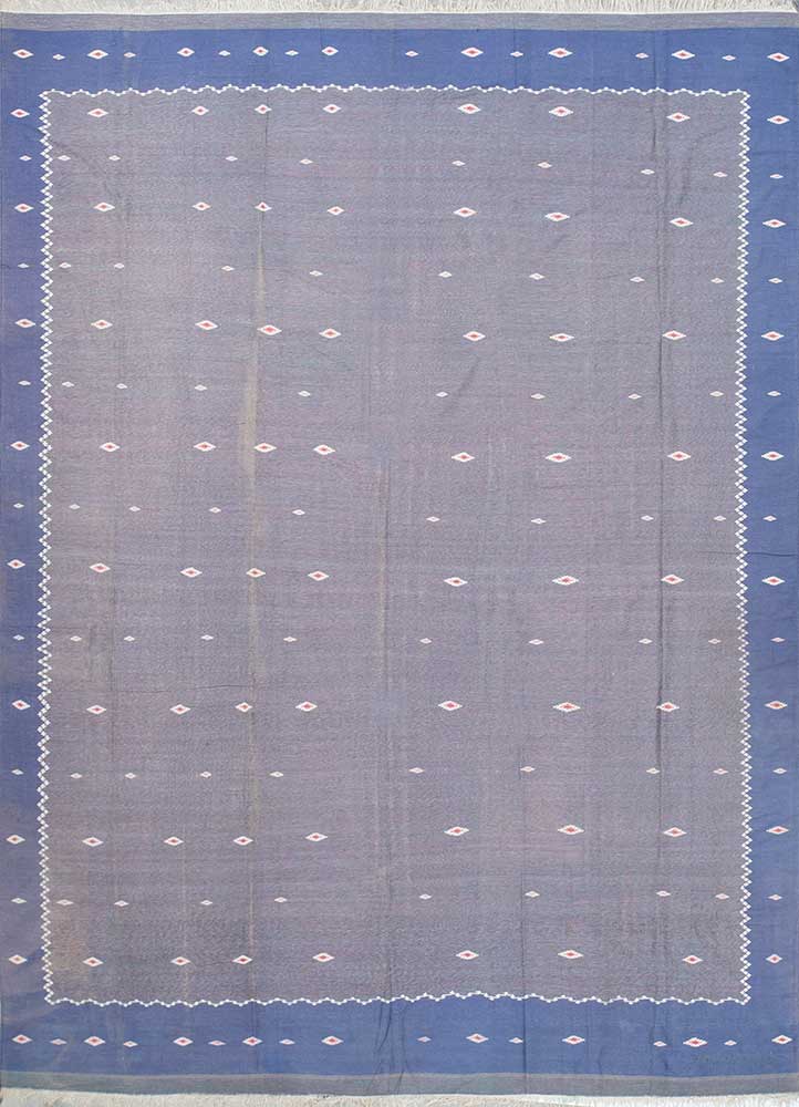 nayaab pink and purple cotton flat weaves Rug - HeadShot