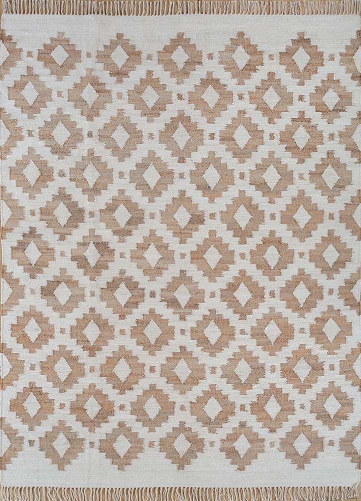 bedouin beige and brown jute and hemp flat weaves Rug - HeadShot