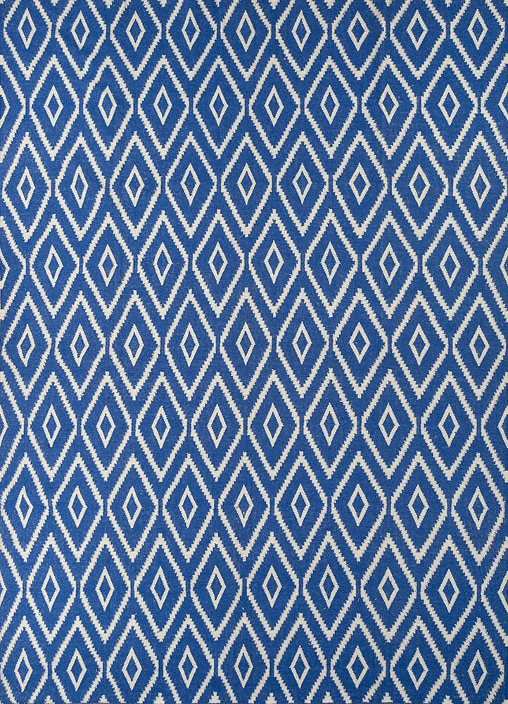 bedouin blue wool flat weaves Rug - HeadShot