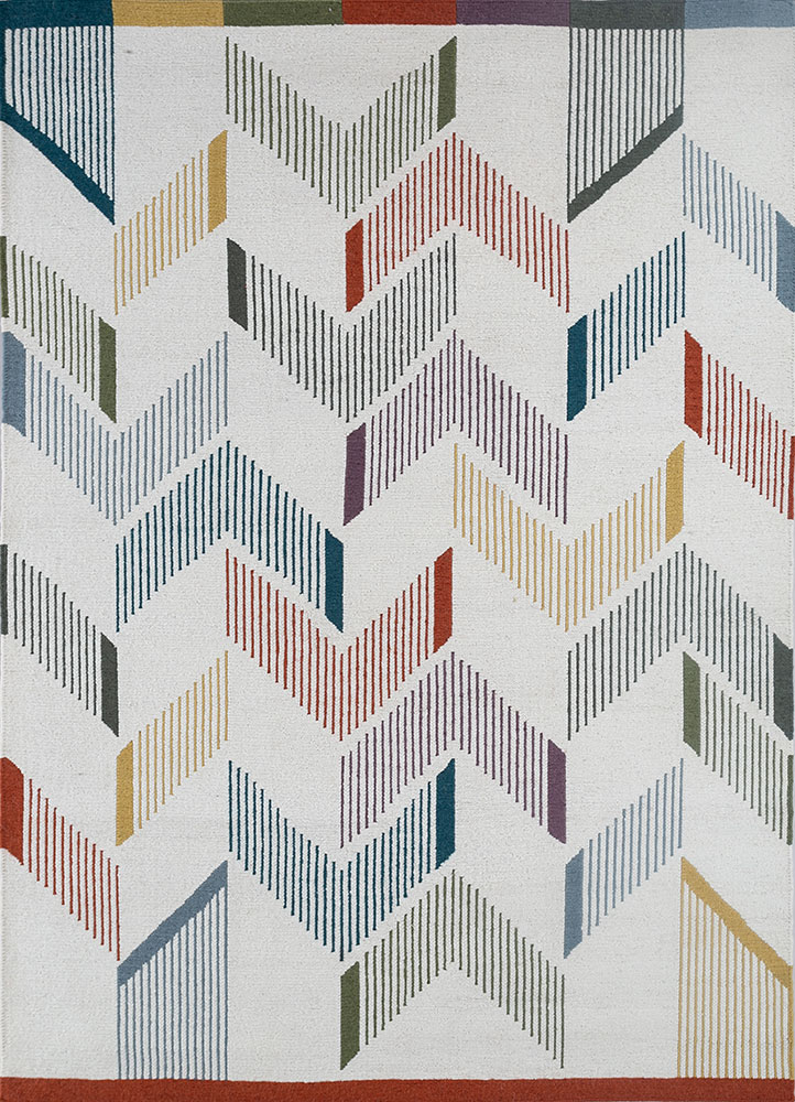 indusbar multi wool flat weaves Rug - HeadShot