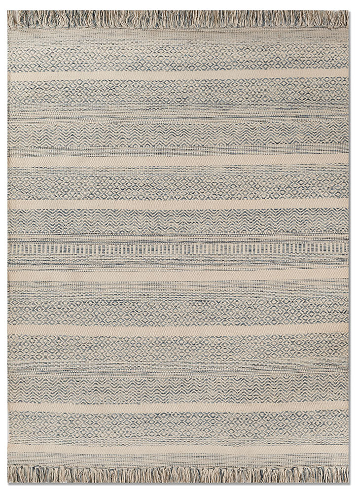 indusbar grey and black wool flat weaves Rug - HeadShot