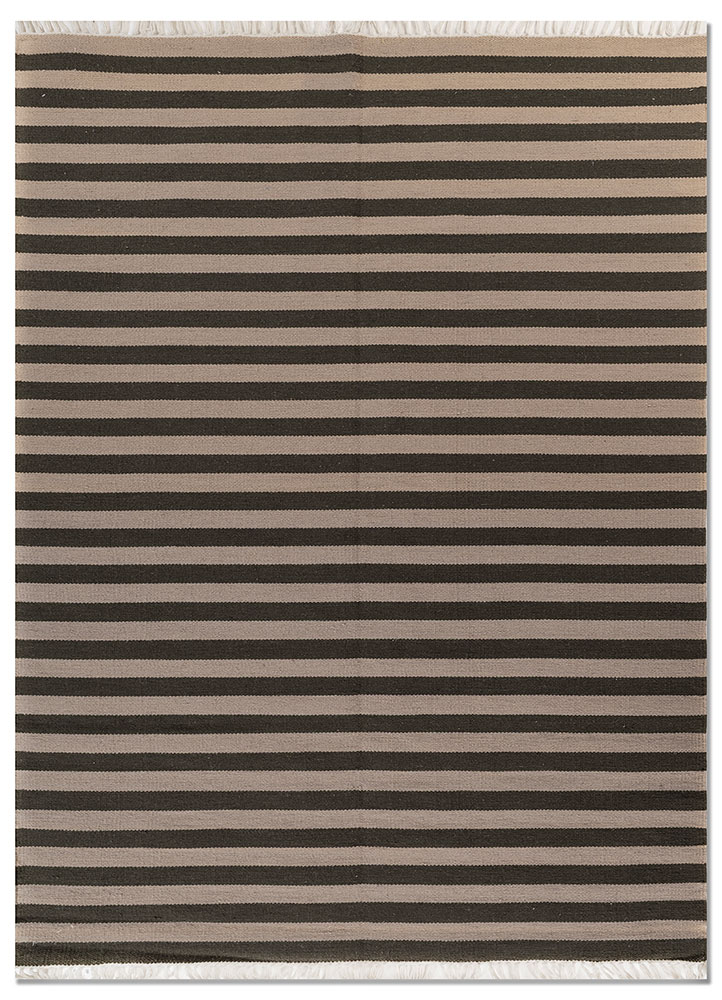 indusbar beige and brown wool flat weaves Rug - HeadShot