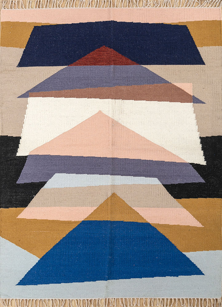 indusbar ivory wool flat weaves Rug - HeadShot