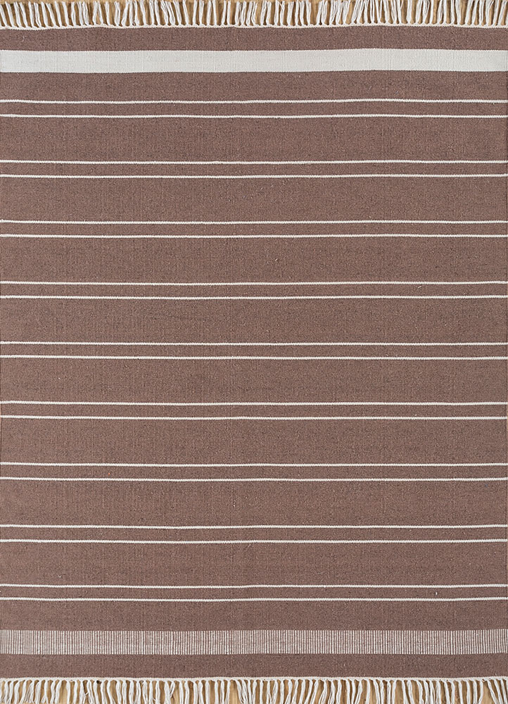 indusbar beige and brown wool flat weaves Rug - HeadShot