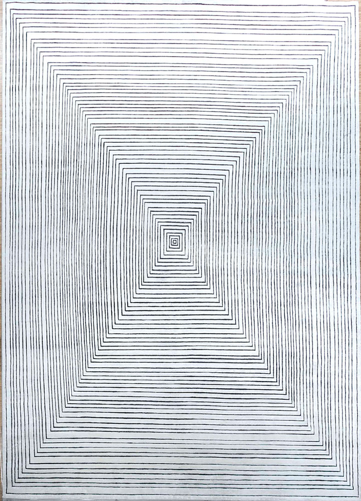 azalea ivory viscose hand knotted Rug - HeadShot