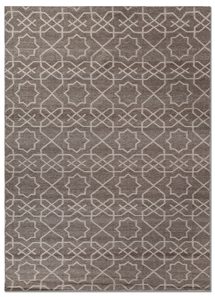 indusbar grey and black wool flat weaves Rug - HeadShot