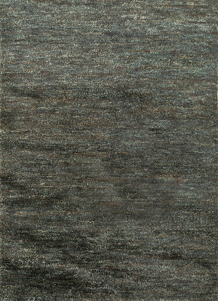 hula grey and black jute and hemp hand knotted Rug - HeadShot