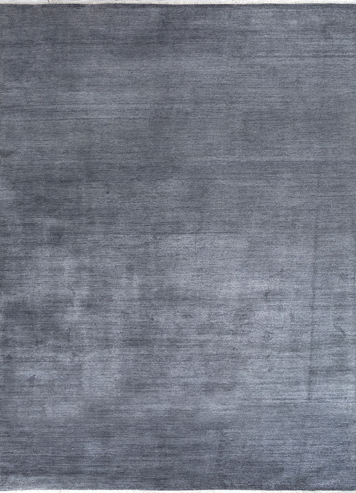 gulmarg blue silk hand knotted Rug - HeadShot