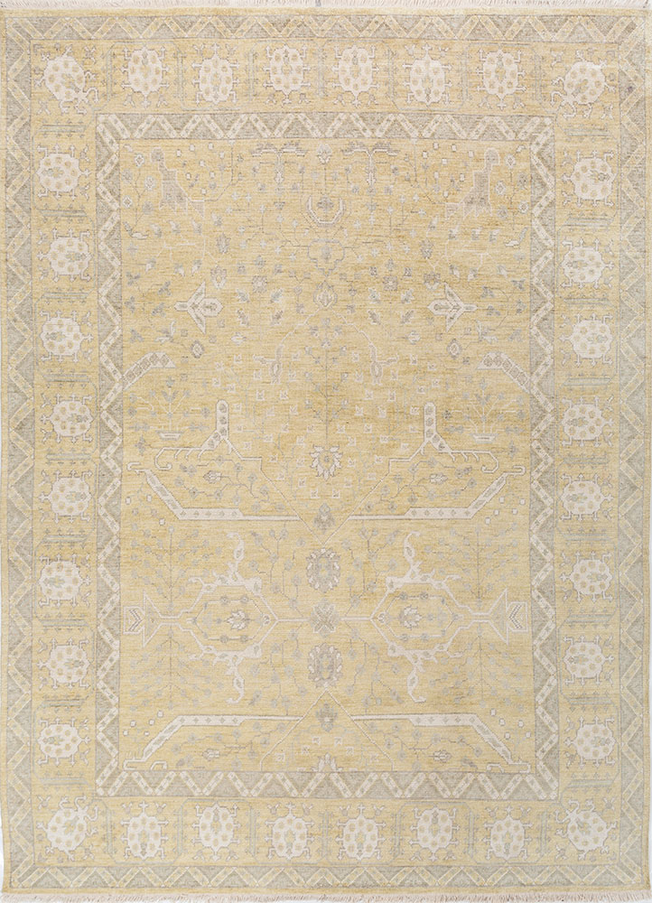 gulmarg gold silk hand knotted Rug - HeadShot