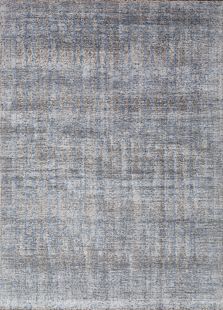 gulmarg blue silk hand knotted Rug - HeadShot