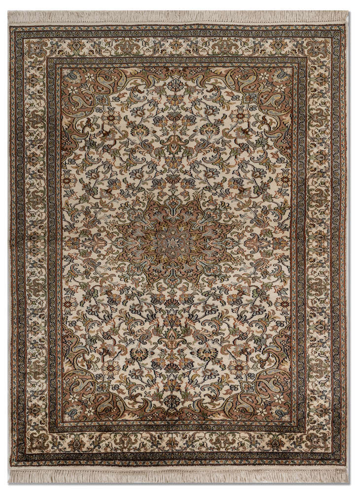 gulmarg blue silk hand knotted Rug - HeadShot