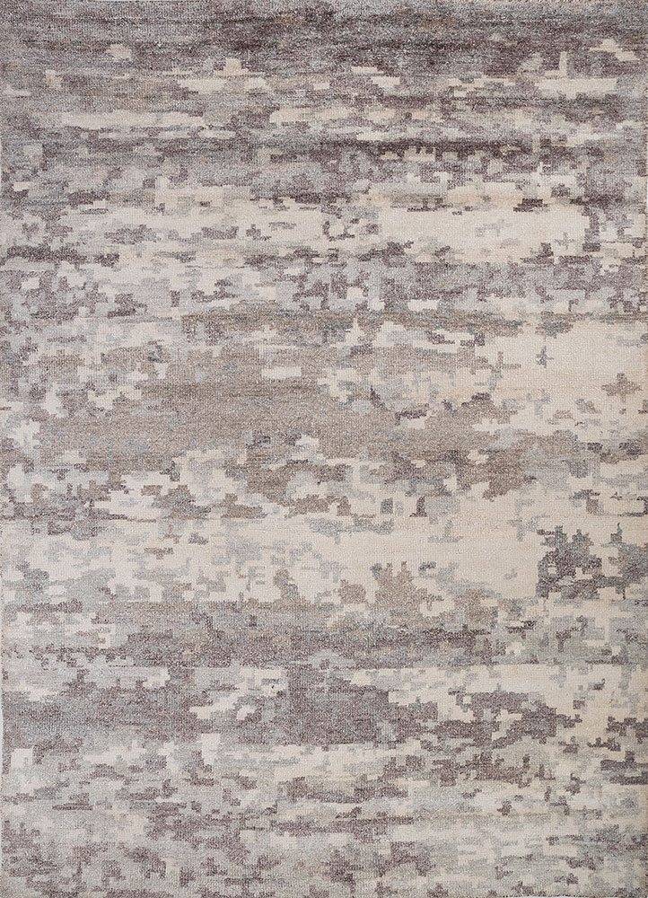 entropy ivory viscose hand knotted Rug - HeadShot