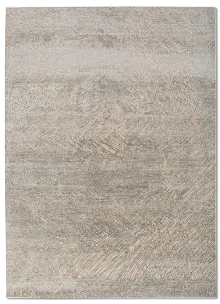 free verse by kavi ivory wool and silk hand knotted Rug - HeadShot