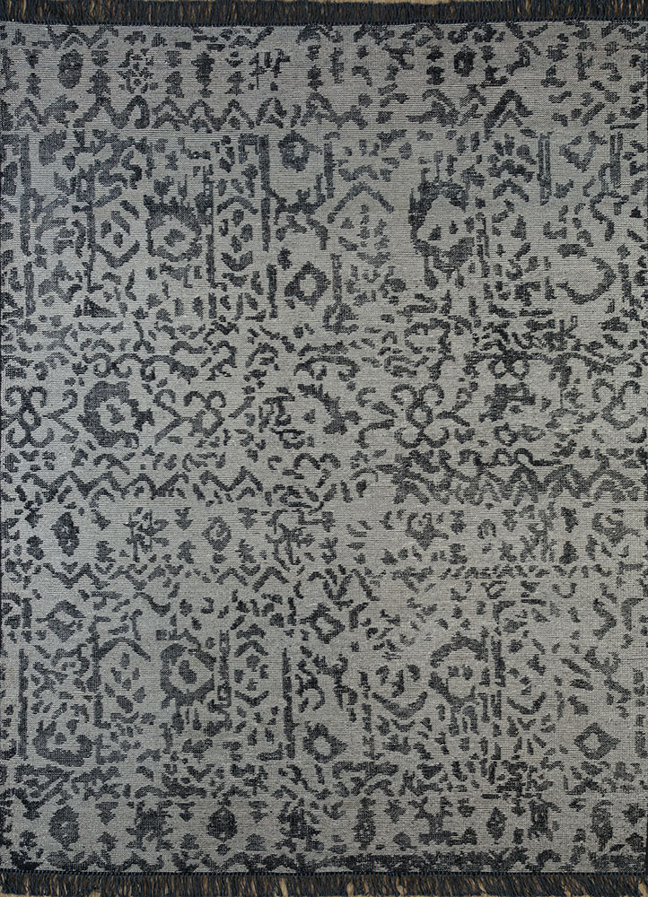 manifest grey and black wool hand knotted Rug - HeadShot