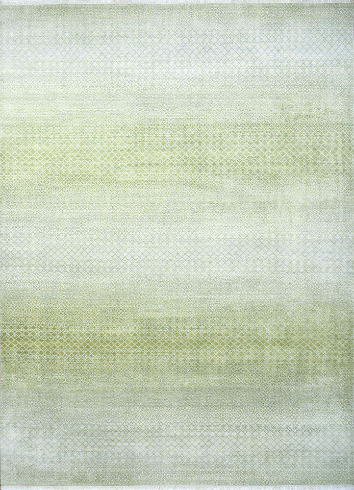 kairos green wool hand knotted Rug - HeadShot