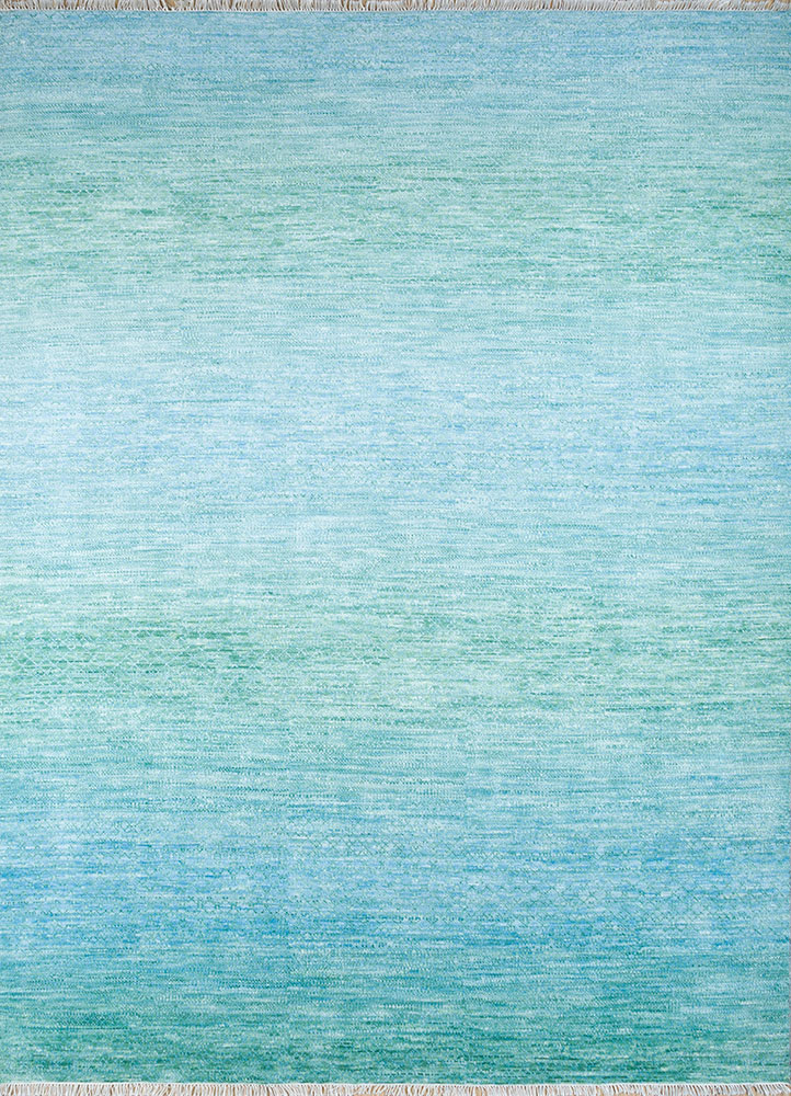 kairos blue wool hand knotted Rug - HeadShot