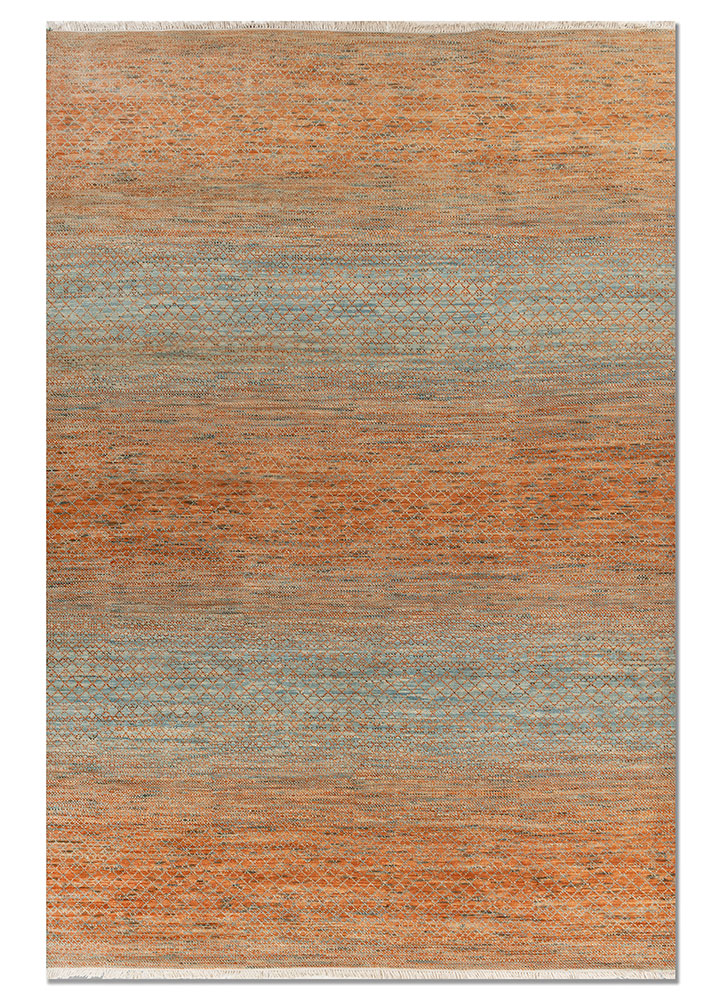 kairos blue wool hand knotted Rug - HeadShot