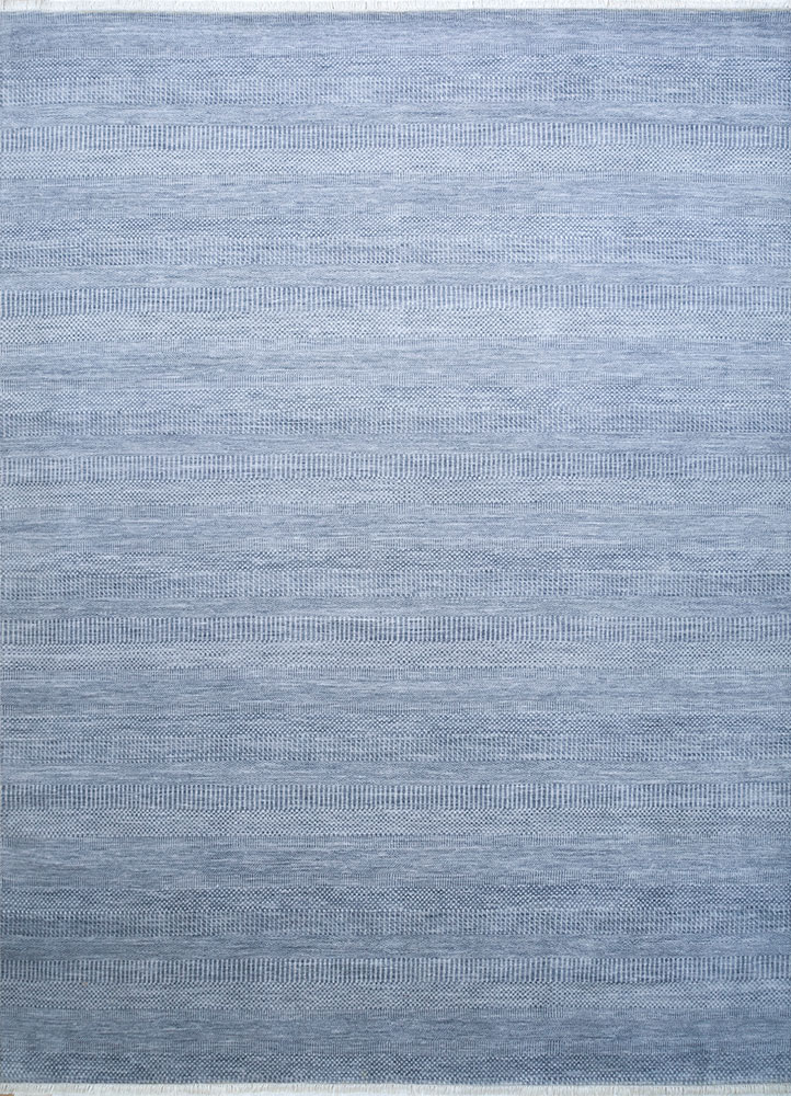 kairos blue wool hand knotted Rug - HeadShot