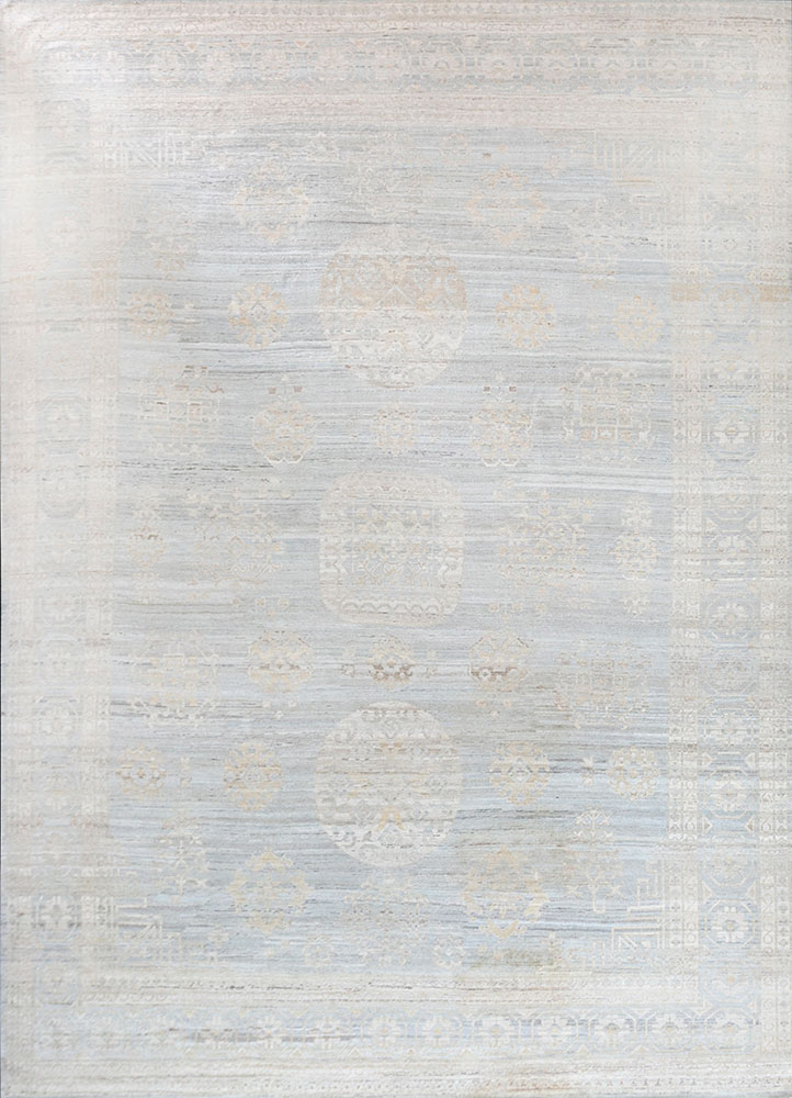 cyanna grey and black wool hand knotted Rug - HeadShot