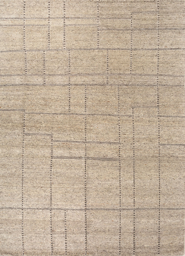 manifest beige and brown wool hand knotted Rug - HeadShot