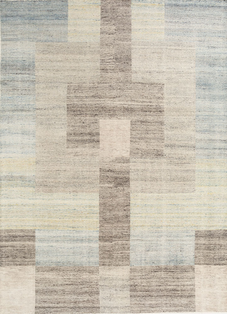 blythe beige and brown wool hand knotted Rug - HeadShot