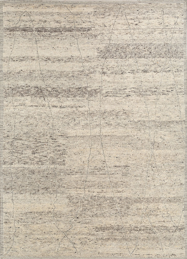manifest beige and brown wool hand knotted Rug - HeadShot