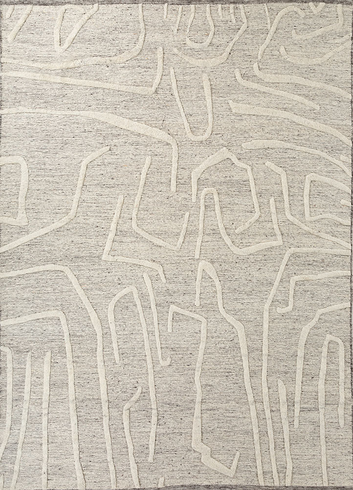 manifest blue wool hand knotted Rug - HeadShot