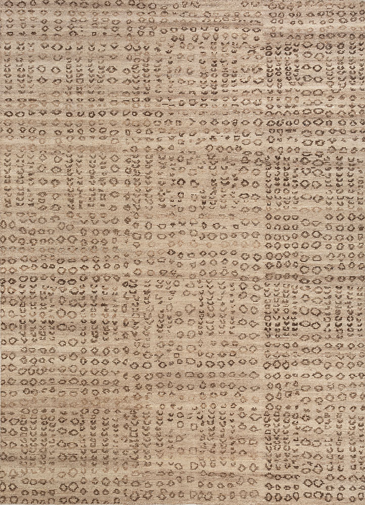 entropy gold wool hand knotted Rug - HeadShot