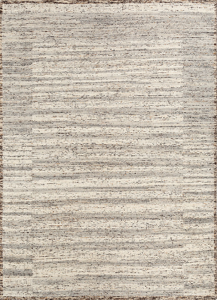 manifest beige and brown wool hand knotted Rug - HeadShot