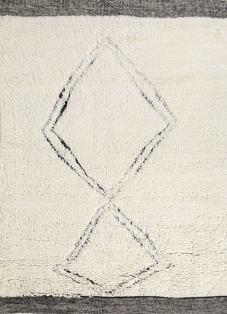 zuri ivory wool hand knotted Rug - HeadShot