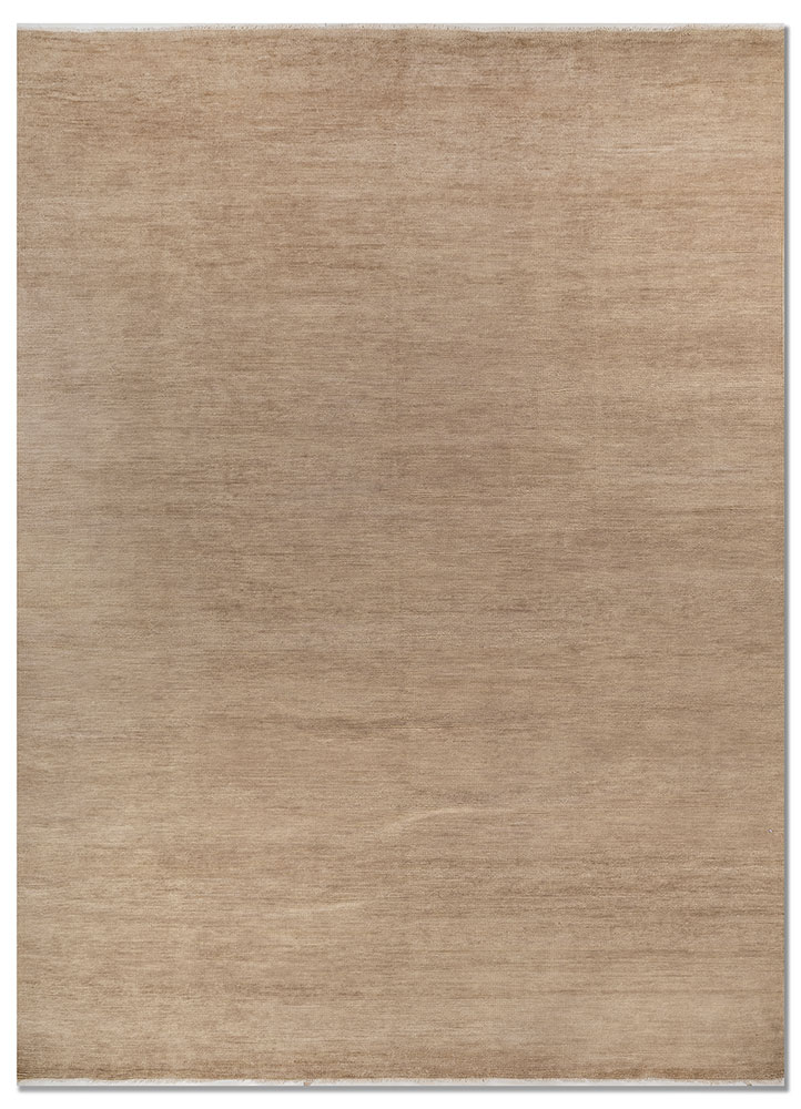 entropy beige and brown wool hand knotted Rug - HeadShot