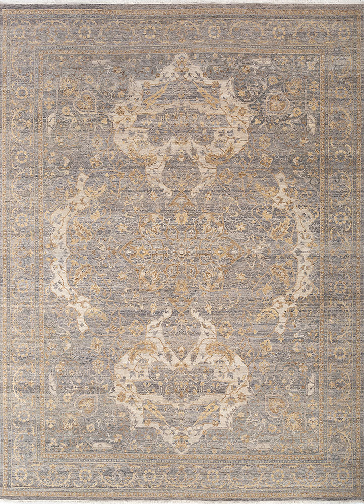 viscaya blue wool hand knotted Rug - HeadShot