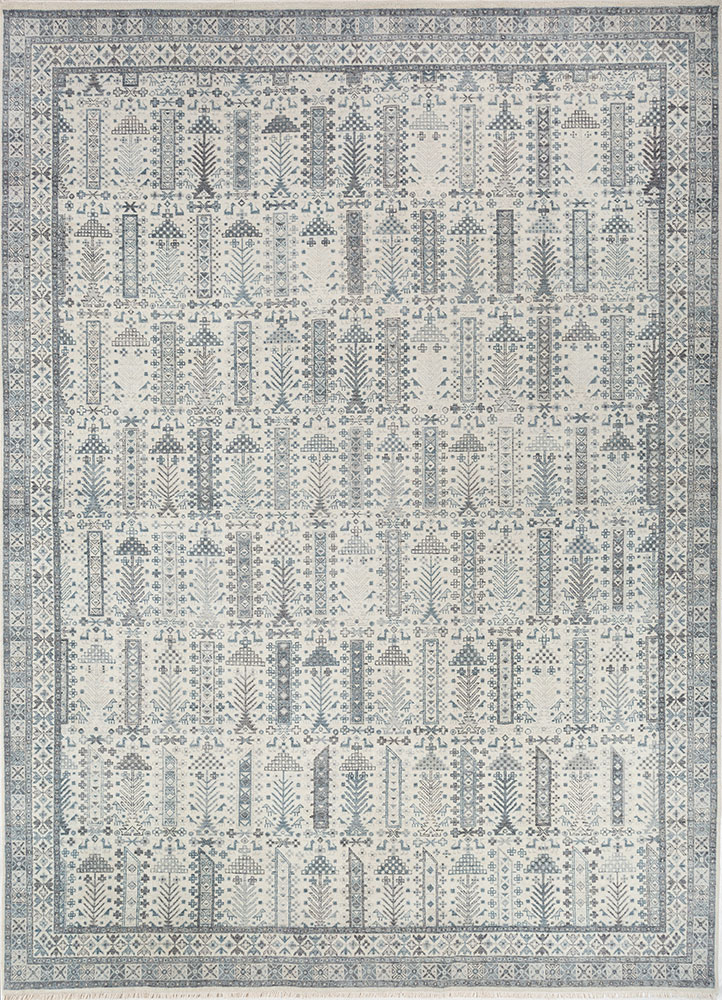 erbe blue wool hand knotted Rug - HeadShot