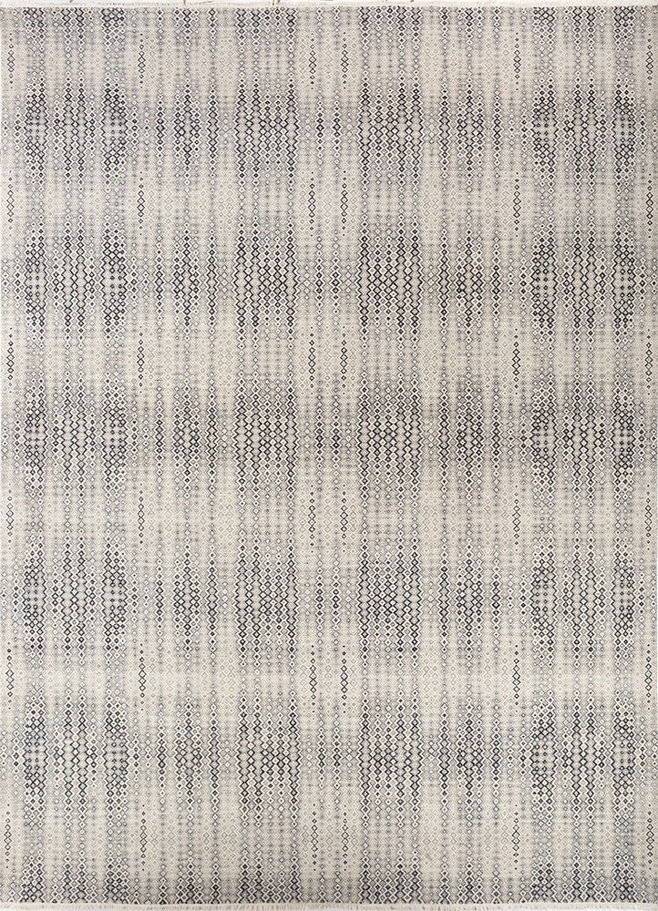 kairos blue wool hand knotted Rug - HeadShot