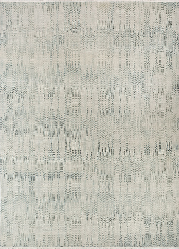 kairos blue wool hand knotted Rug - HeadShot