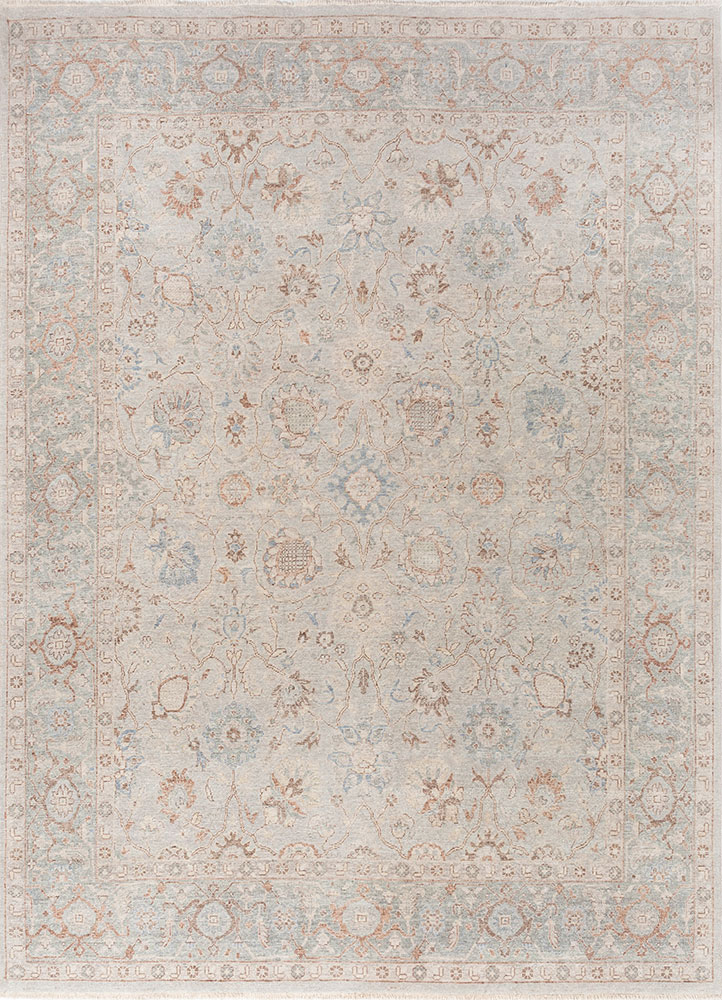 erbe blue wool hand knotted Rug - HeadShot