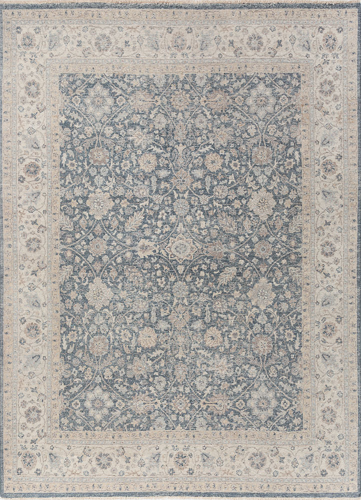erbe blue wool hand knotted Rug - HeadShot