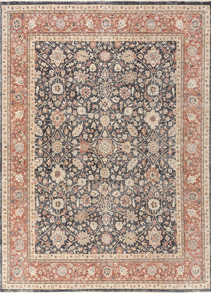 erbe grey and black wool hand knotted Rug - HeadShot