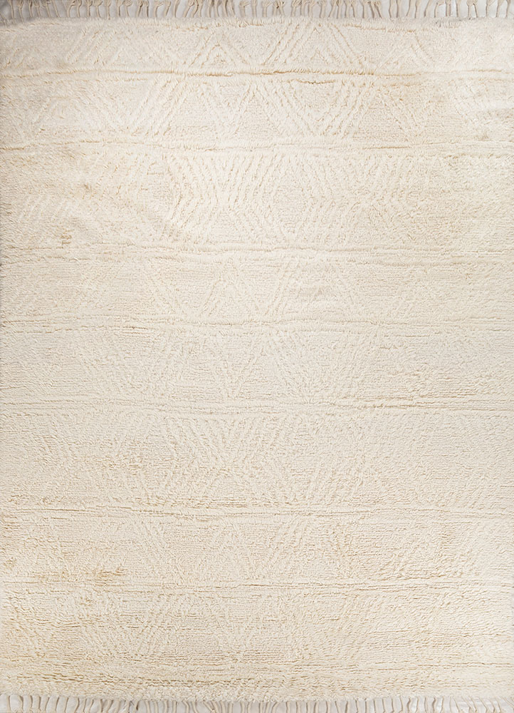 zuri ivory wool hand knotted Rug - HeadShot