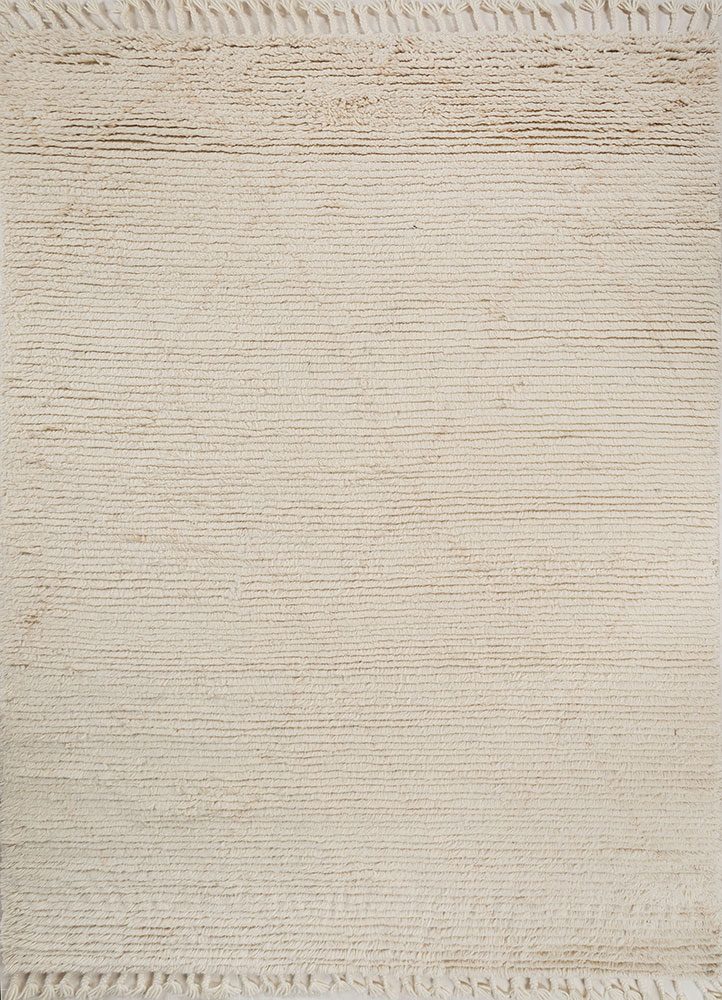zuri ivory wool hand knotted Rug - HeadShot