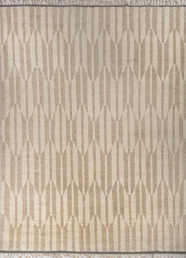 aprezo ivory wool hand knotted Rug - HeadShot