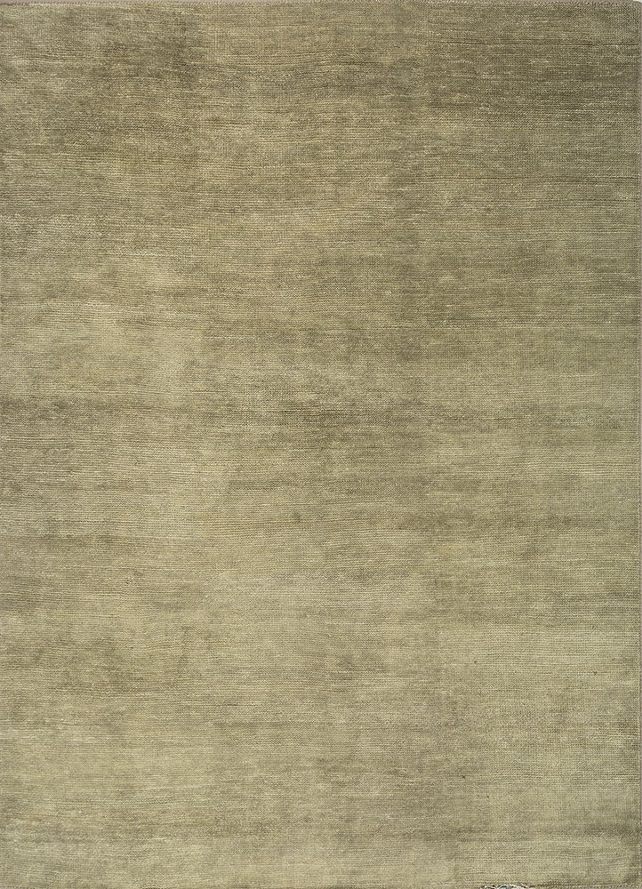 aprezo green wool hand knotted Rug - HeadShot