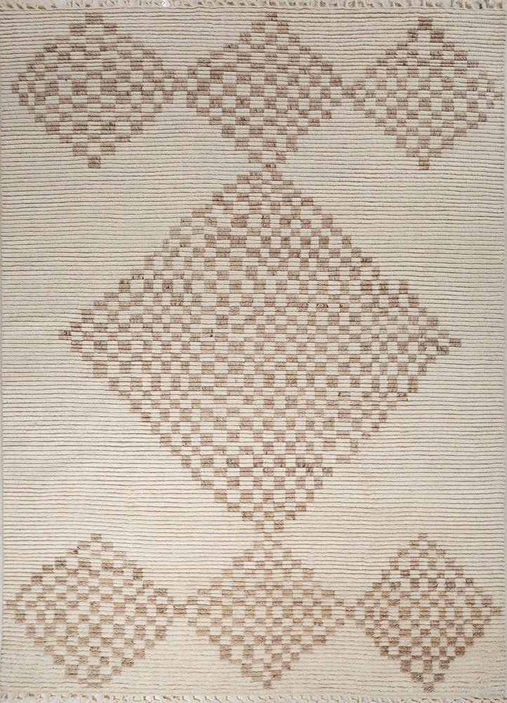 thyme ivory wool hand knotted Rug - HeadShot