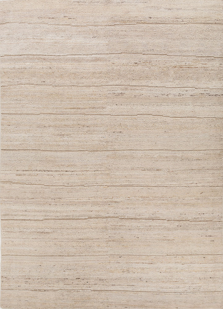 entropy ivory wool hand knotted Rug - HeadShot