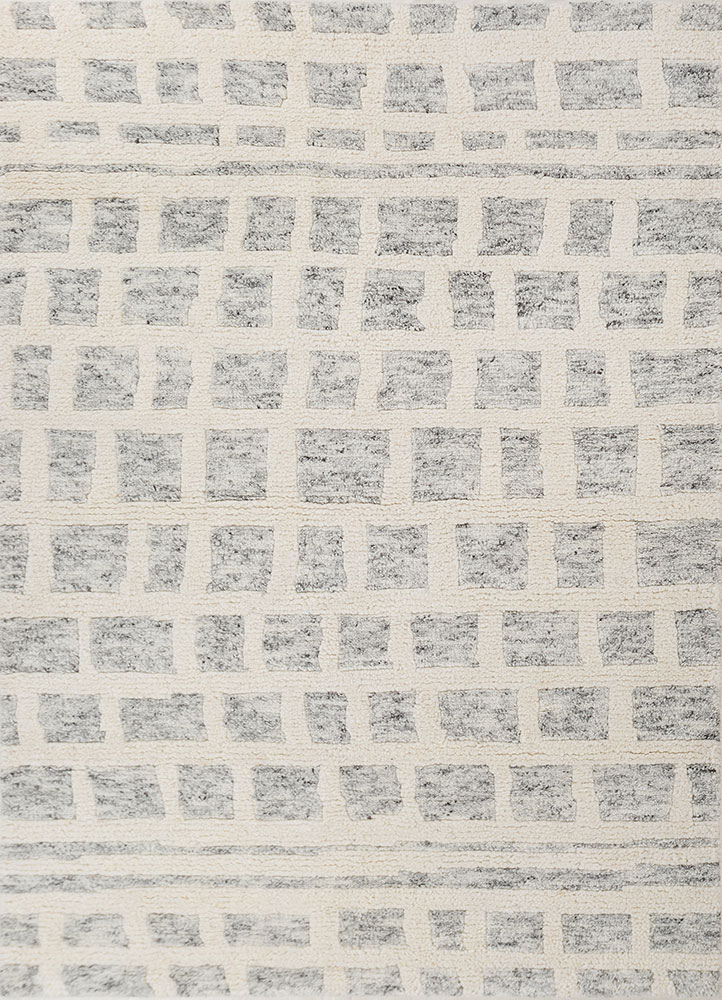 zuri ivory wool hand knotted Rug - HeadShot